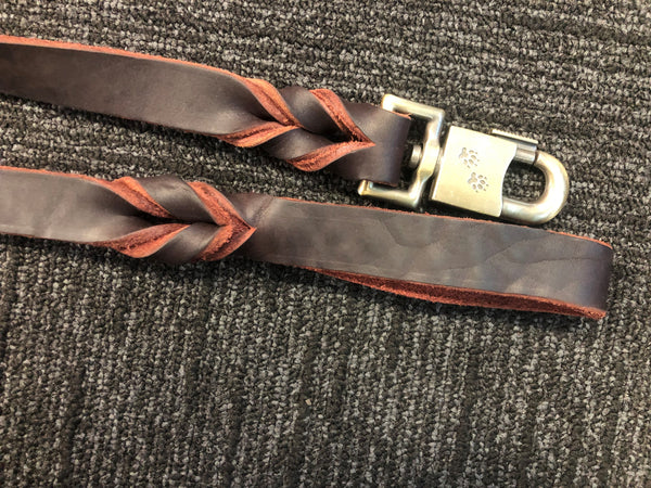 Pet leather pure cowhide traction rope extra large dog leash  - Dark brown