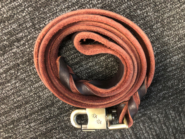 Pet leather pure cowhide traction rope extra large dog leash  - Dark brown