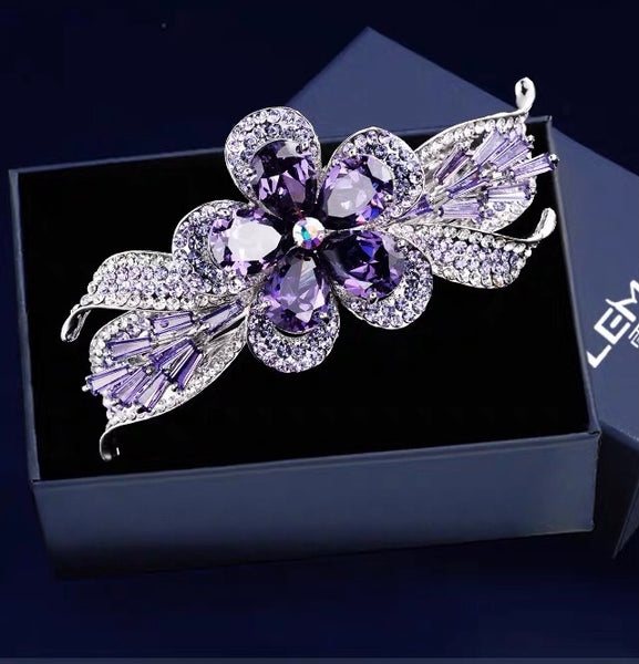 Large Flower Crystal Hairclip