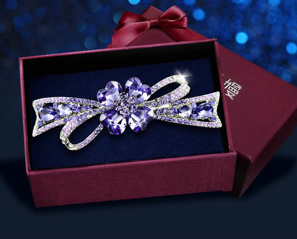Flower Bowtie Crystal hairclip