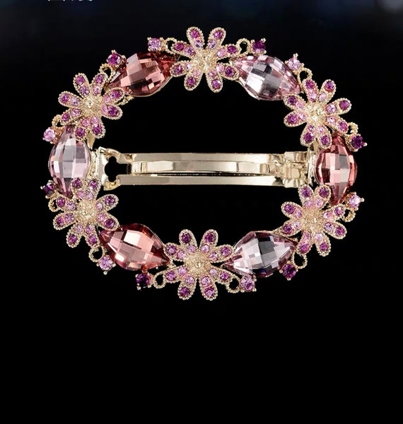 Flower Crown Rhinestone Hairpin