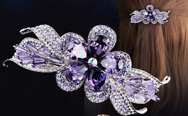 Large Flower Crystal Hairclip
