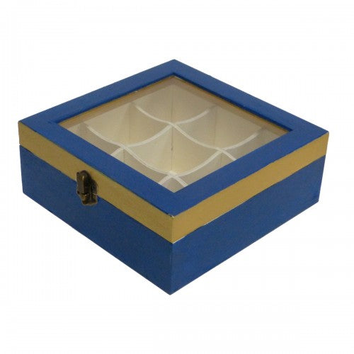 Square Wood Box With 9 Dividers