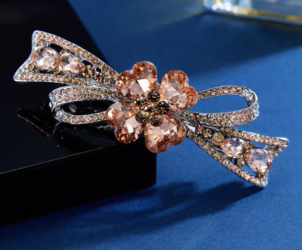 Flower Bowtie Crystal hairclip