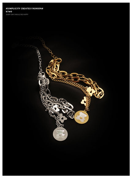 Teddy Pendant Layered Chain