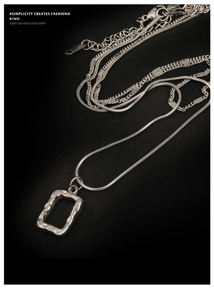 Square Pendant Chain Necklace