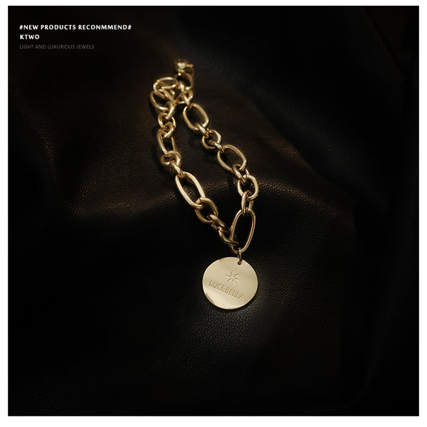 Coin Pendant Chain Bracelet