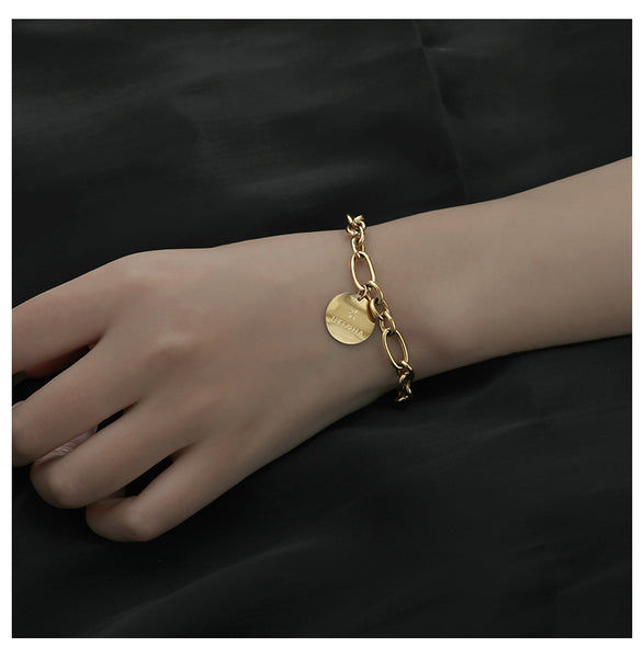 Coin Pendant Chain Bracelet