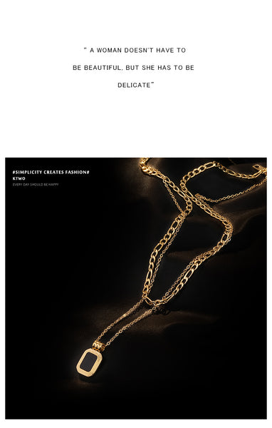 Black Pendant Chain Neclace
