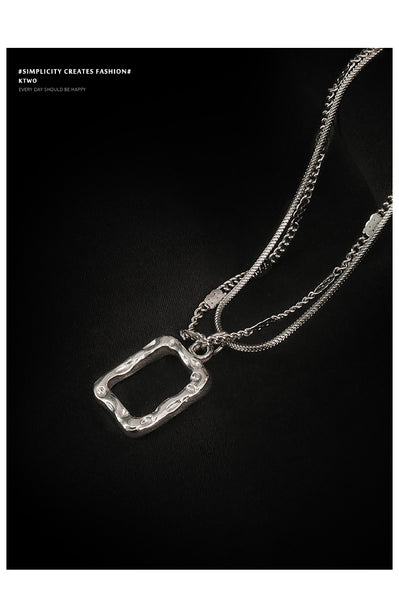 Square Pendant Chain Necklace