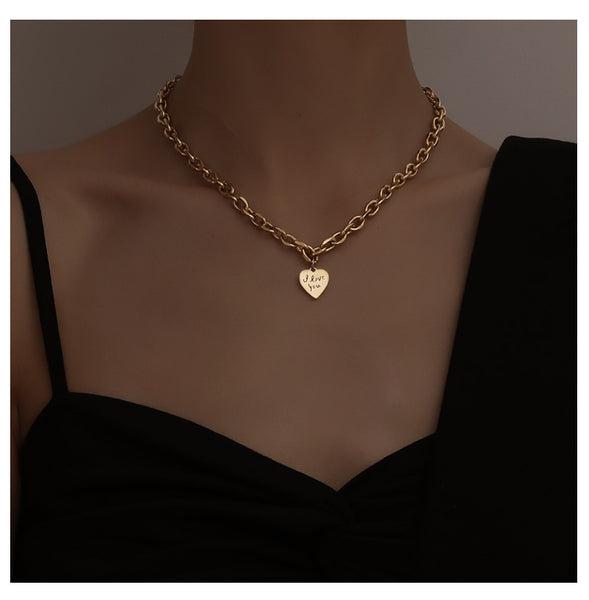 Heart Pendant Chain Necklace