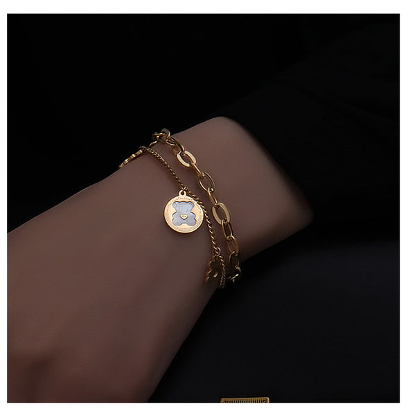 Teddy Pendant Layered Chain