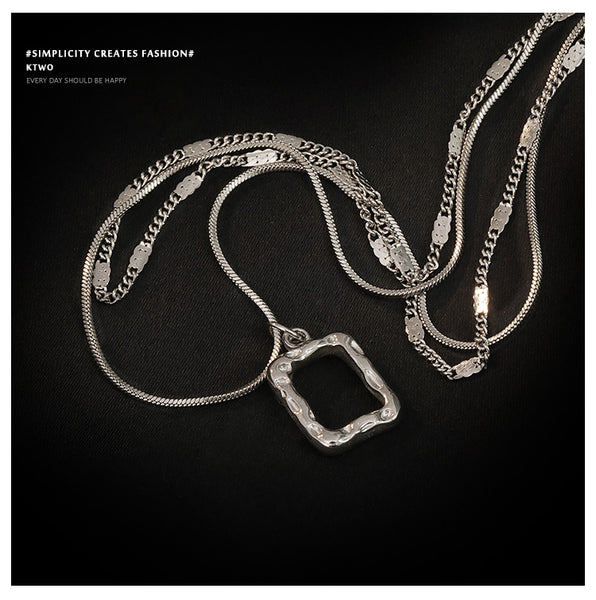 Square Pendant Chain Necklace