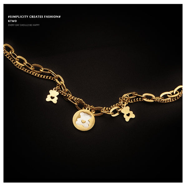 Teddy Pendant Layered Chain