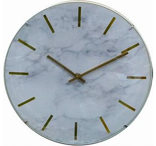 Leni Marble Look Clock 30cm- black